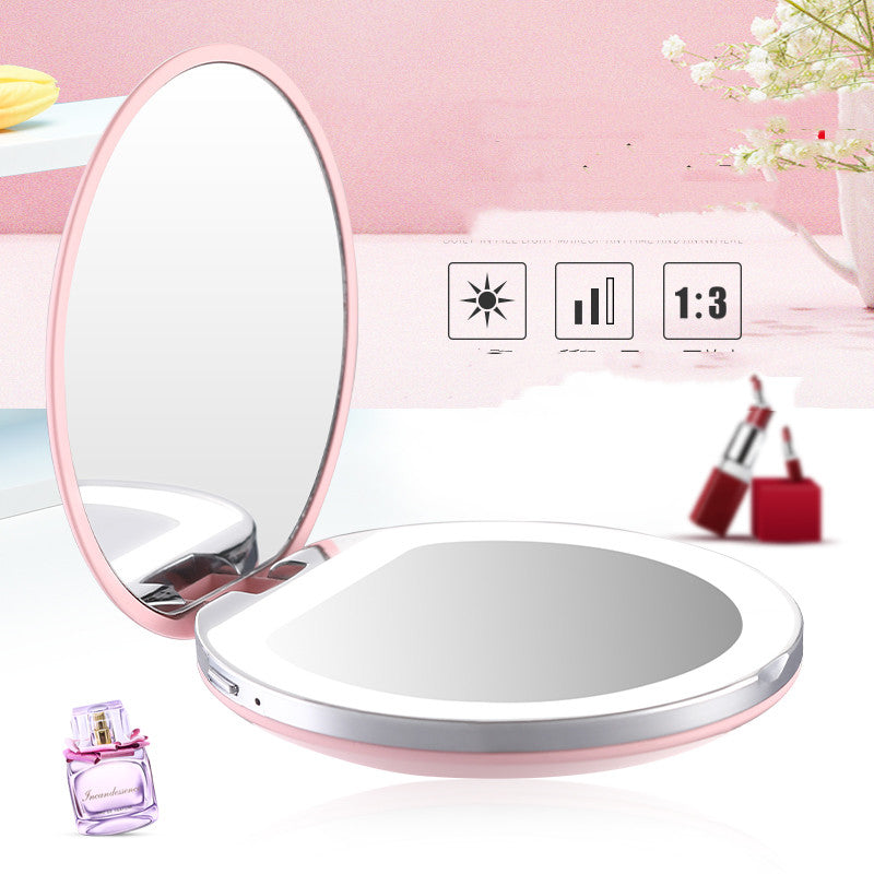 Led Makeup Mirror Small Mirror With Light Female