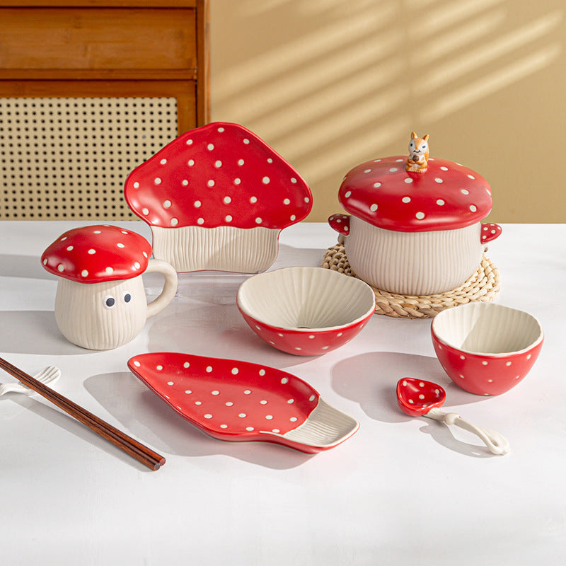 Maidenheart Red Mushroom Tableware Underglaze