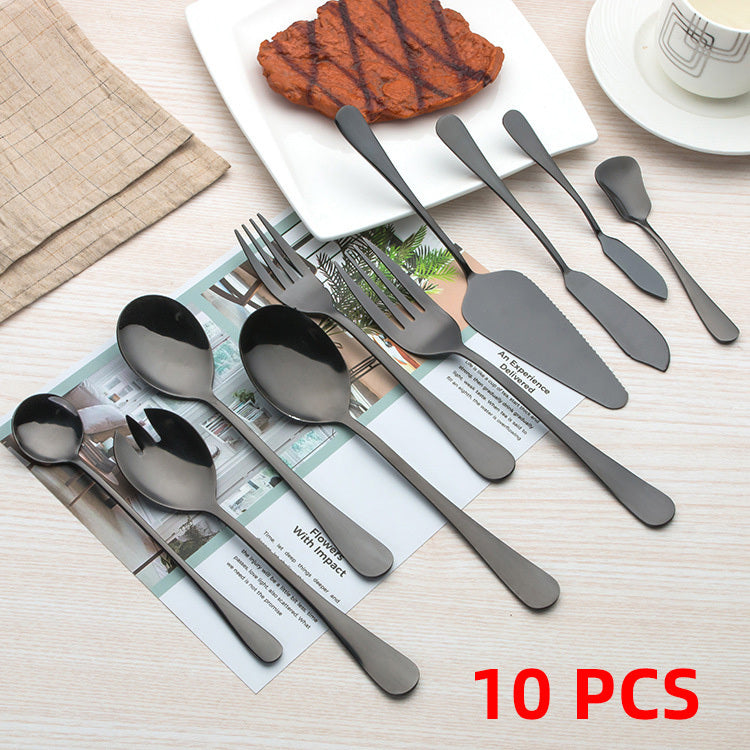 Black Stainless Steel Western Cutlery Set