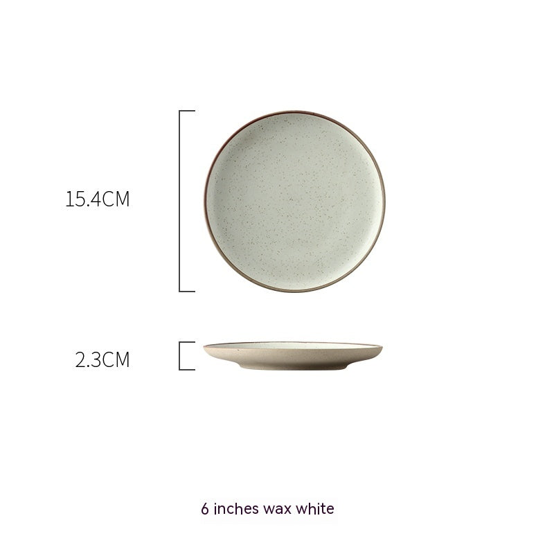 Round Light Plate Dish Western Cuisine Plate Simple Large Ceramic Plate