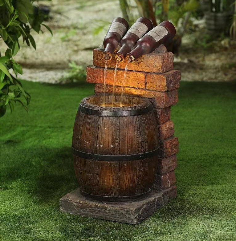 Wine Barrel Self-circulating Water Garden Courtyard Lawn Decoration