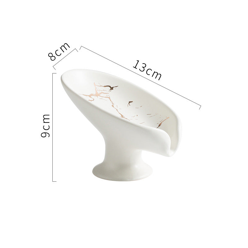 Luxury Ceramic Soap Dish Drain Box Storage