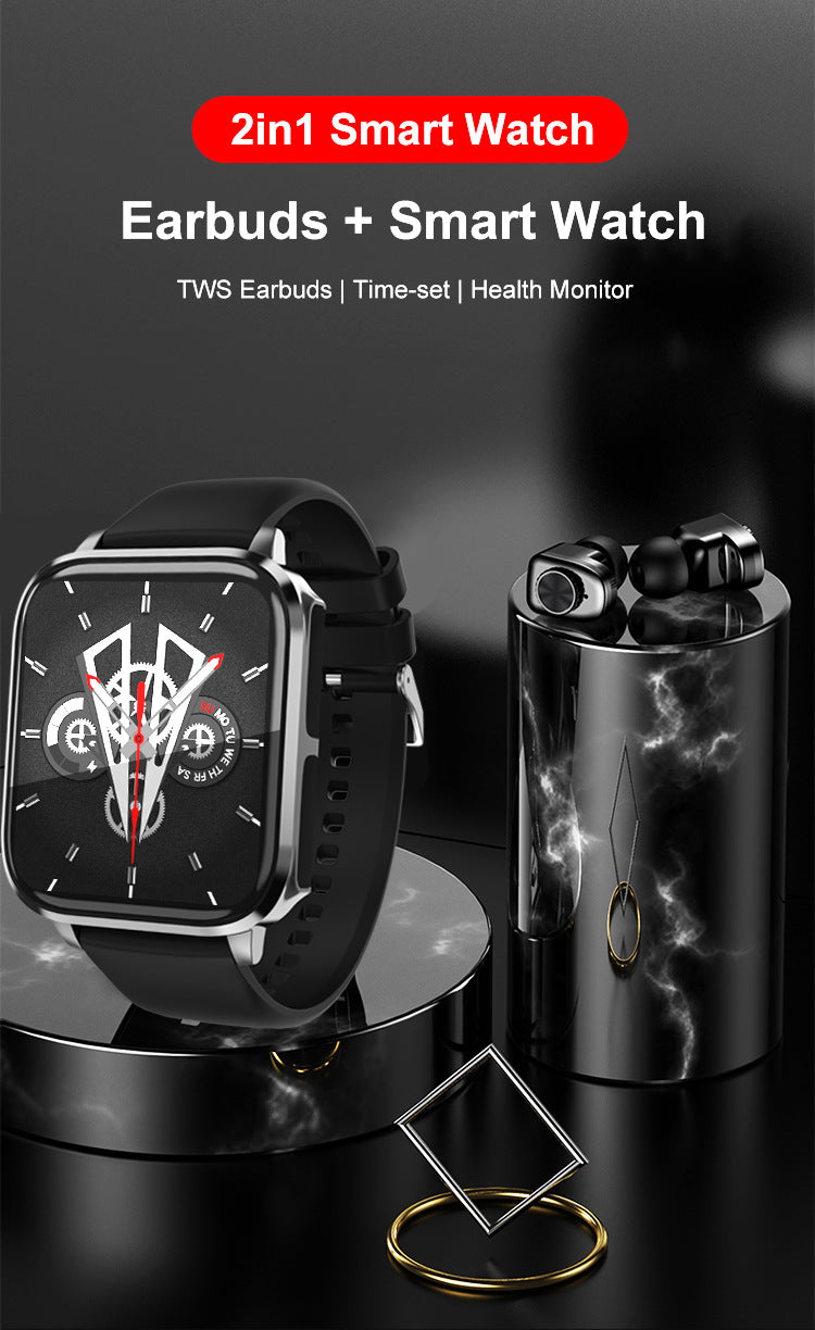 Two-in-one Bluetooth Headset Call Smart Watch Heart Rate Blood Pressure Controlled By Music Smart Watch