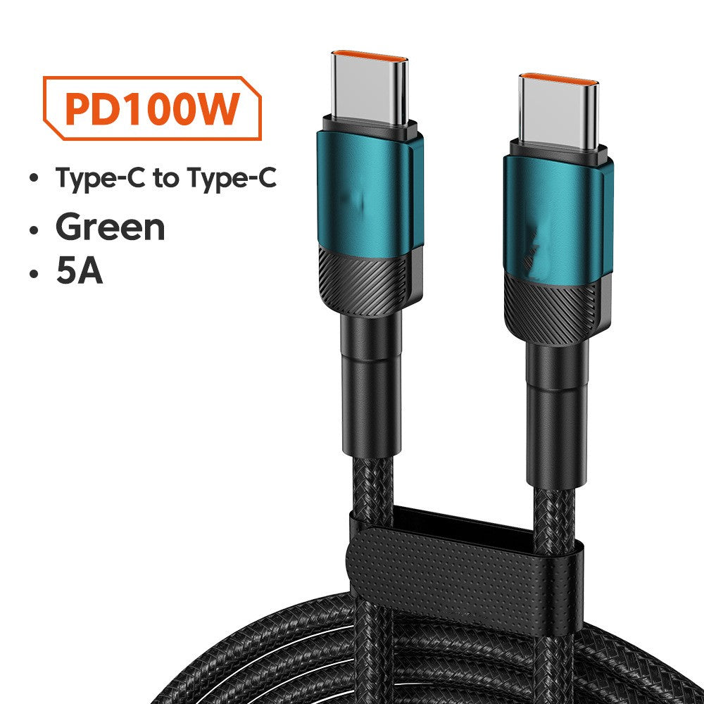 Aluminum Alloy Data Cable PD100W Quick Charge Cable USB Charging Cable