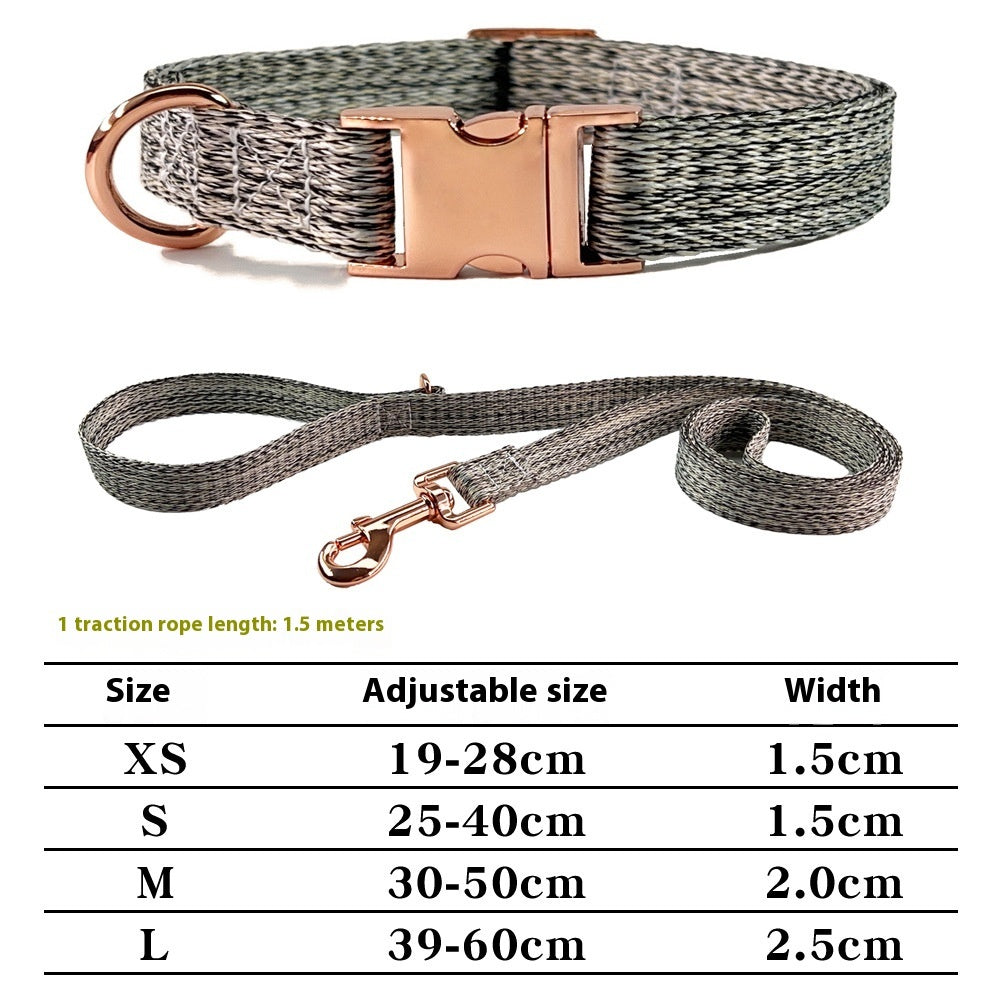 Dog Leash With Engraved Lettering And Anti Lost Collar