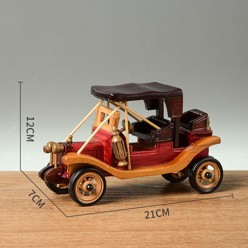 Desktop Wooden Vintage Car Ornaments