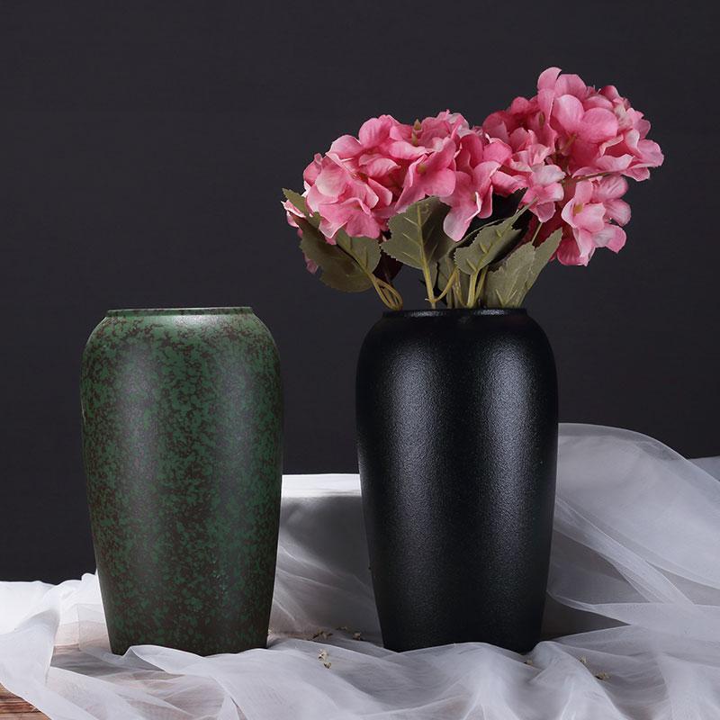 Black Ceramic Vase Flower Arrangement Decoration Ornaments