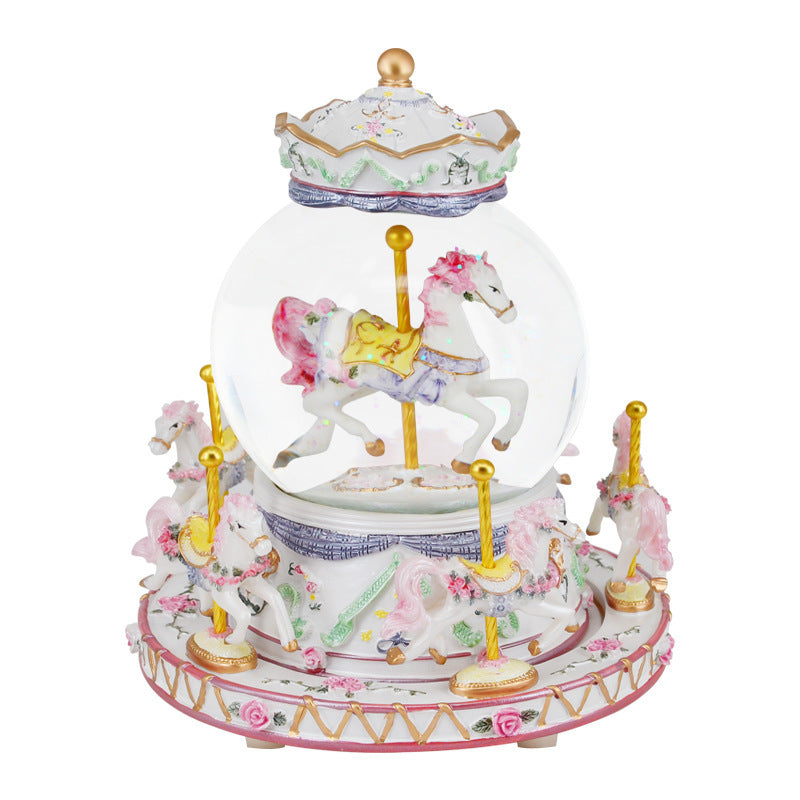 Crystal Music Box Carousel Gift