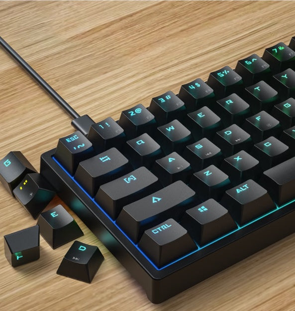 61-key Pluggable Mechanical Keyboard RGB Light Effect Computer Keyboard