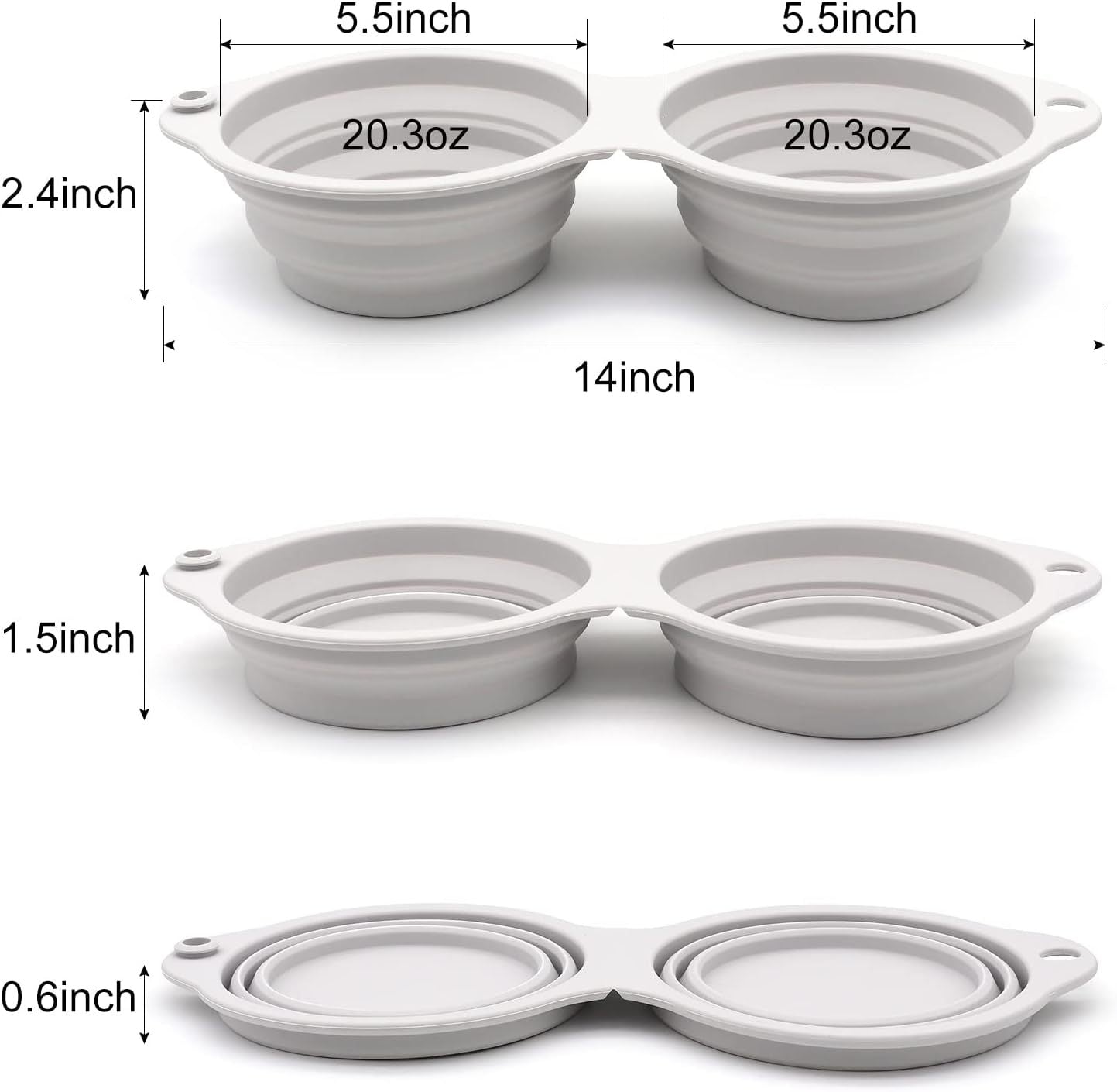 Foldable Pet Food Water Bowl