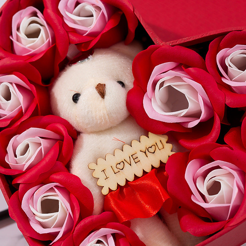 Soap Flower Heart-shaped Rose Gift Box