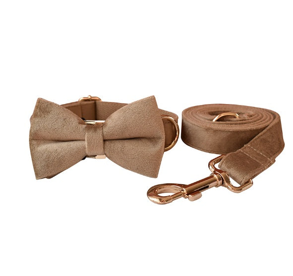 Velvet Pet Collar Traction Rope