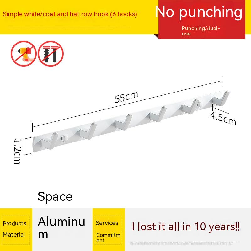 Punch-free Space Aluminum Coat Hook Toilet Coat Hook