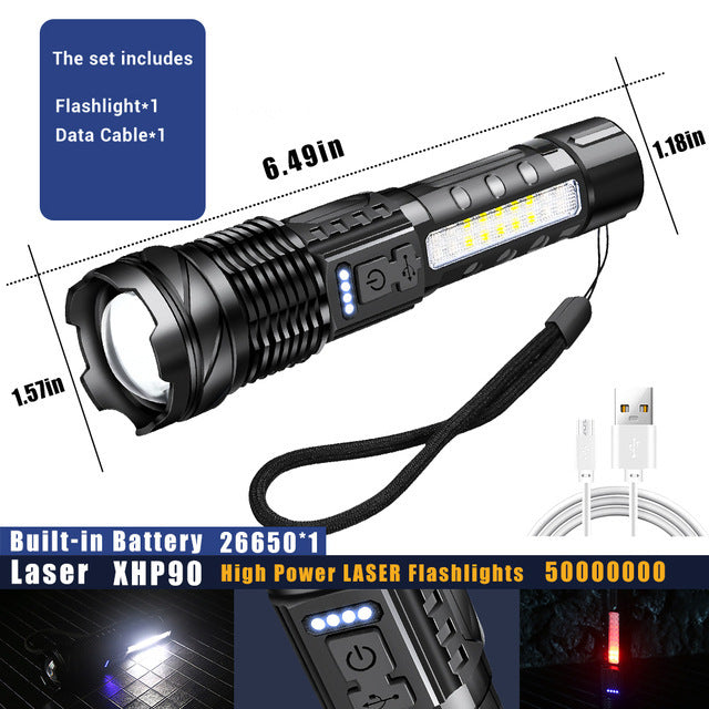 White Laser Waterproof Strong Light Flashlight