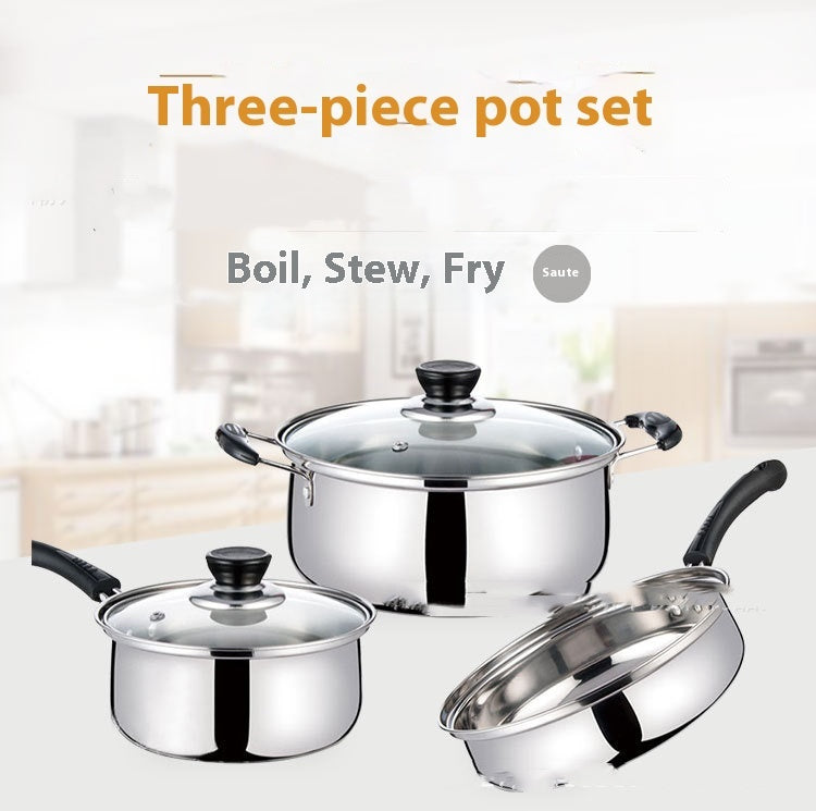 Stainless Steel Three-piece Pot Set