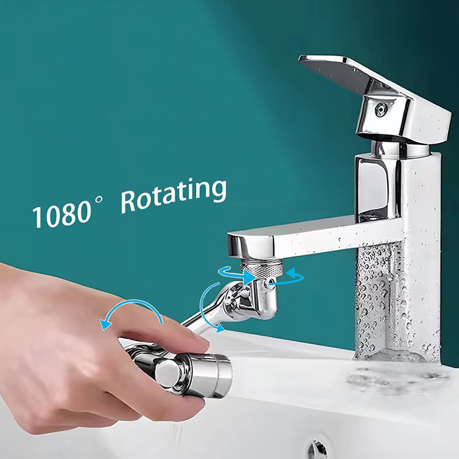 Universal Faucet Washbasin Multifunctional 1080 Degree Rotation Splash Proof