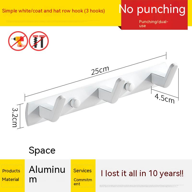 Punch-free Space Aluminum Coat Hook Toilet Coat Hook