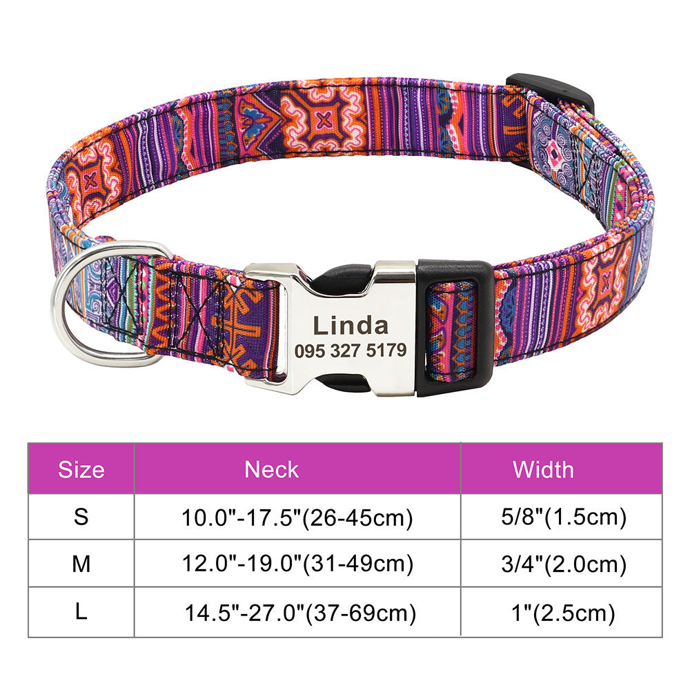 Adjustable Nylon Dog Collar