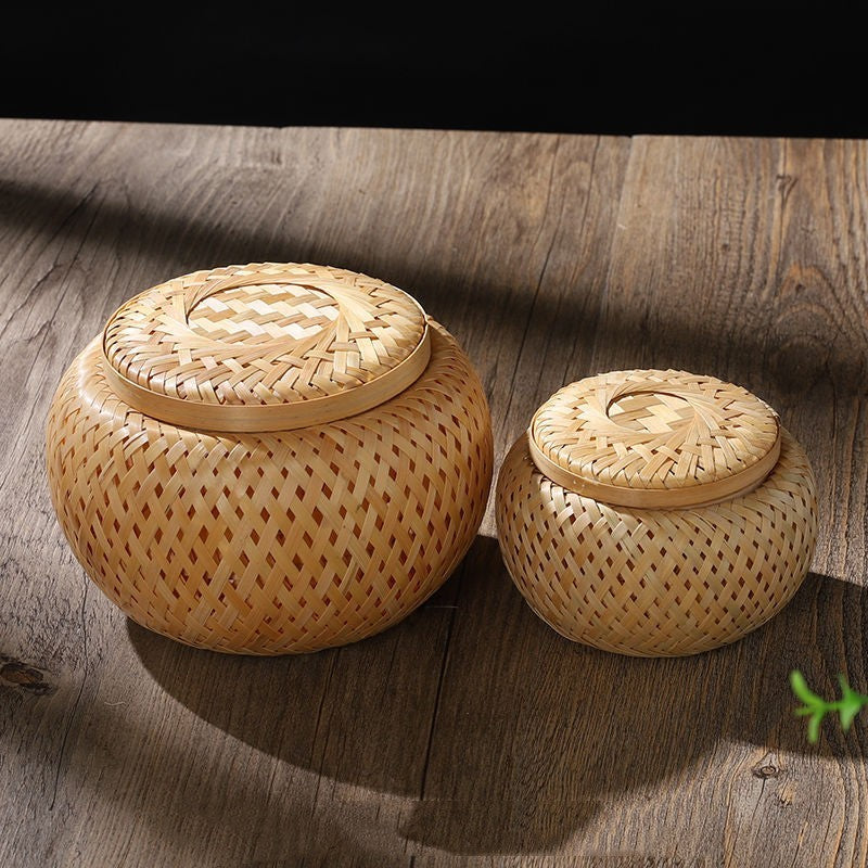 Bamboo Woven Tea Pot Box