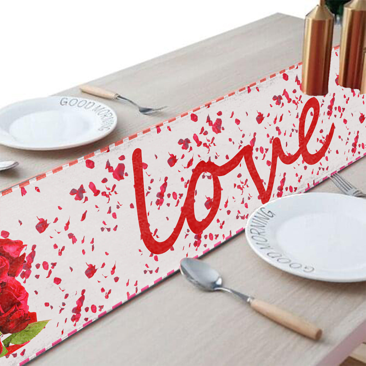 Rose Polyester Insulation Table Cloth