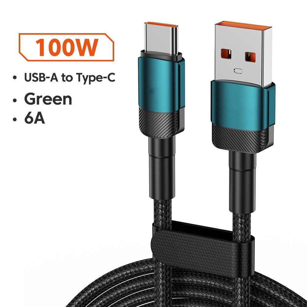 Aluminum Alloy Data Cable PD100W Quick Charge Cable USB Charging Cable