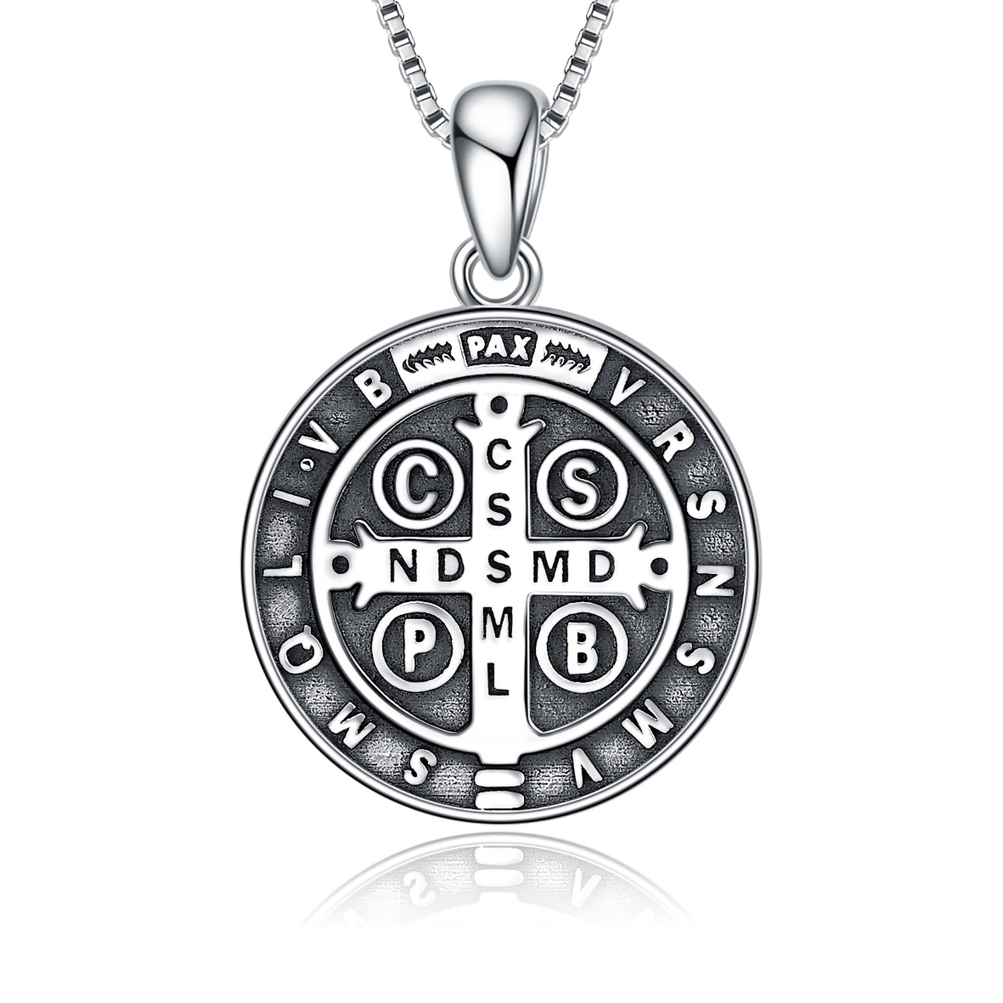 Saint Benedict Medals Necklace for Women Sterling Silver