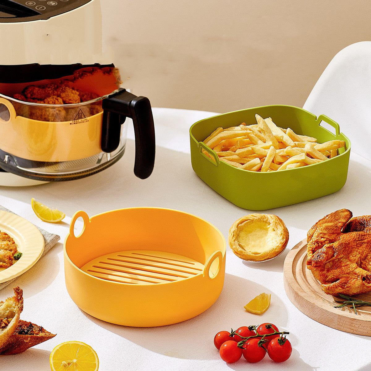 New Washable Foldable Silicone Air Fryer Baking Tray