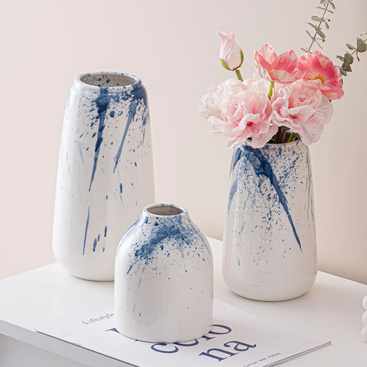 Ink Splashing Ceramic Vase Living Room Decoration Ornaments