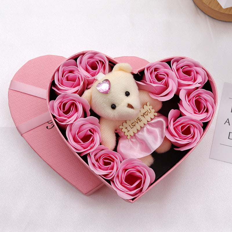 Soap Flower Heart-shaped Rose Gift Box