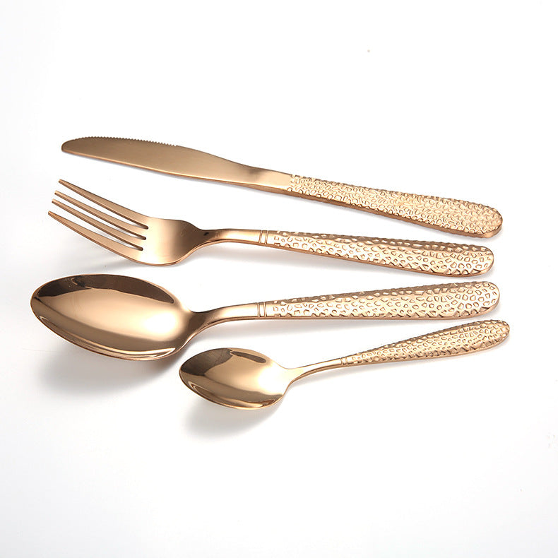 Stainless Steel Cutlery Four-piece Set Titanium Plated