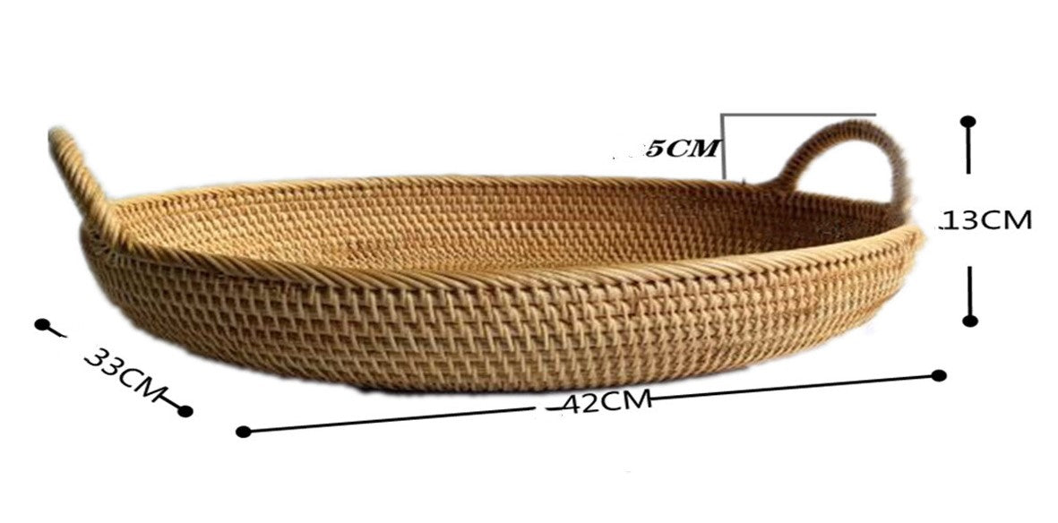 Rattan Woven Binaural Storage Tray