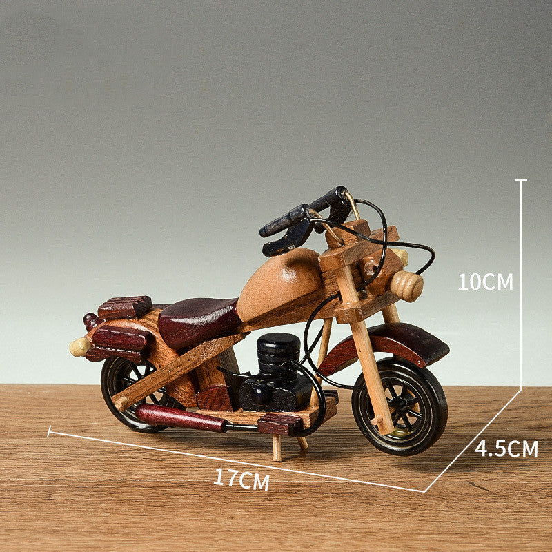 Retro Wooden Motorcycle Decoration Creative Home