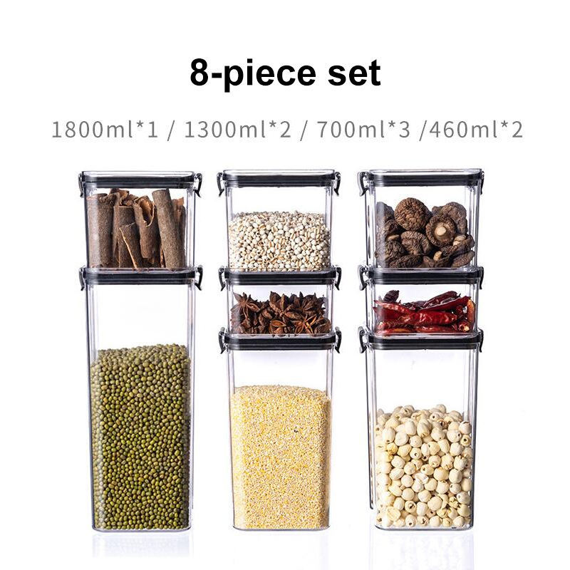 8 Piece Airtight Plastic Grain Containers