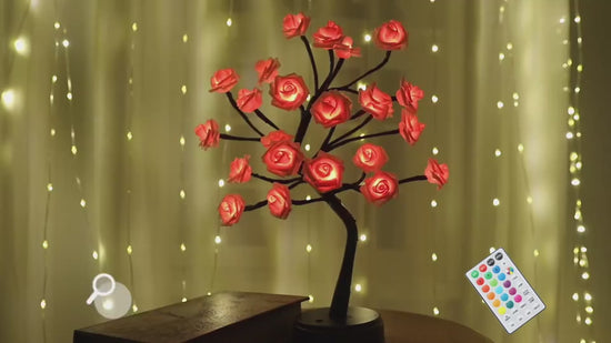 Table Lamp Flower Tree Rose Lamps Fairy Desk Night Lights USB Operated Gifts For Wedding Valentine Christmas Decoration